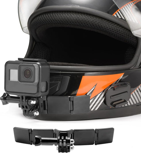 Motorcycle Helmet Chin Mount Kits with Adhesive Curved Pads Compatible with GoPro Hero 12, 11, 10, 9, 8, 7, (2018), 6 5, Hero Black, Session, Xiao...