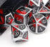 Haxtec DND Metal Dice Set D&D Red and Black Metal DND Dice for Dungeons and Dragons RPG Games-Vampire(Silver Black Red)...