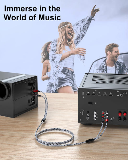 SNANSHI 2RCA Cables 5FT- 2RCA Male to 2RCA Male Stereo Audio Cable Nylon Braided, Double Shielded 2RCA to 2RCA Audio Cable for Home Theater, Ampli...