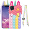 for Samsung Galaxy A12 5G Phone Case, for Samsung A42 5G Case with Strap Lanyard Push Pop Bubble 3D Cartoon Toys Funny Kawaii Cute Silicone Shockp...