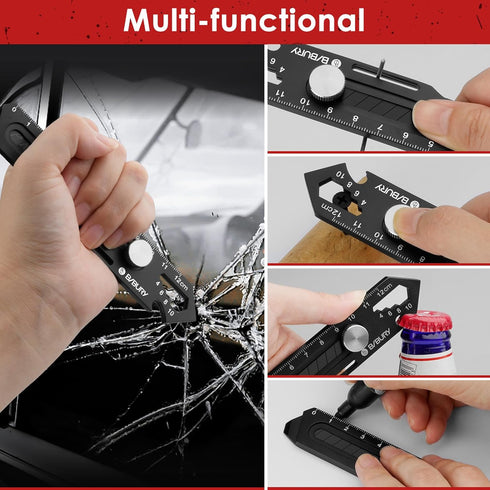 BIBURY 2 Pack Utility Knife, Heave Duty Full Stainless Steel Retractable Box Cutter with 10PCS replaceable Blades (18mm Wide), Multi-functional Ex...