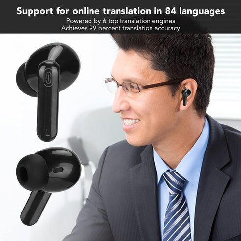 Language Translator Earbuds, Bluetooth 5.1 Language Translator Device, Instant Bluetooth Translator Earbuds with 144 Languages (Black)...
