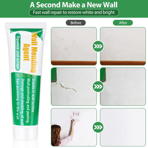 Drywall Repair Kit, Mckanti Drywall Hole Patch Kit Spackle Putty Wall Repair Large Hole Patch Kit, Wall Mending Agent with Scraper Easy to Fill Th...