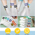 10 Pairs Cute Smiling Face Socks Cotton Striped Tube Socks Novelty Funny Crew Double Stripes Smile Athletic Socks for Women Girls...