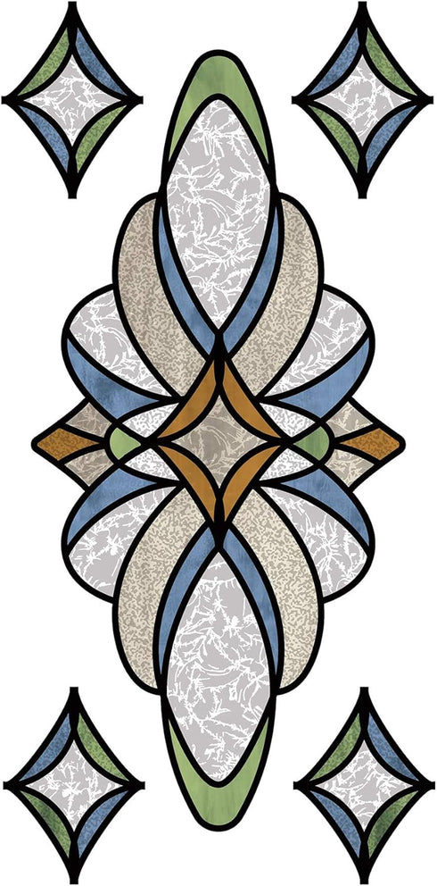 InHome NH2424: Blue Meridan Stained Glass Decal 17. 35 x 9 inches...