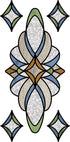 InHome NH2424: Blue Meridan Stained Glass Decal 17. 35 x 9 inches...