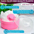 2Pcs Talcum Powder Brush with Holder - Dusting Powder with Puff for Women Set, 3.6x2.45 Pink and Blue Colors, Easy to Clean and Store, Gentle and ...