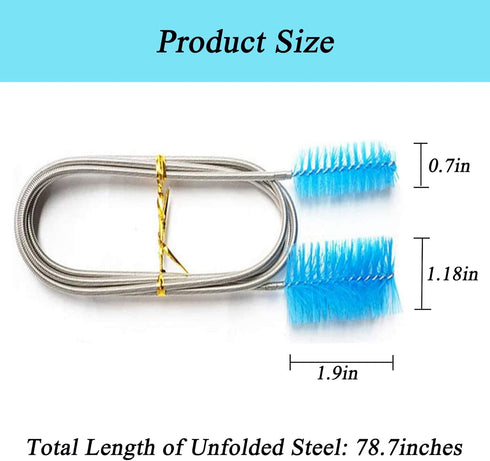 Aquarium Filter Brush Long Brush Flexible Double Ended Bristles Water Pipe Brush Tube Brush for Fish Tank or Home Kitchen...