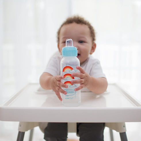 Dr. Brown's Anti-Colic Options+ Narrow Sippy Bottle Starter Kit, 8oz/250mL, with Level 3 Medium-Fast Flow Nipple and Soft 100% Silicone Sippy Spou...