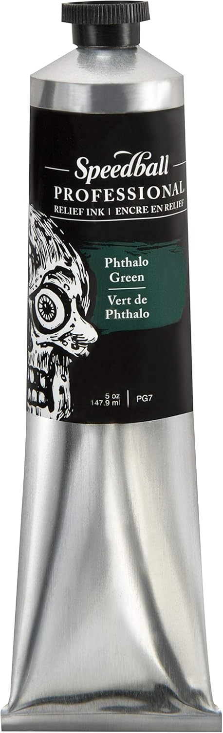 Speedball Professional Relief Ink, Phthalo Green, 5 Ounce Tube...