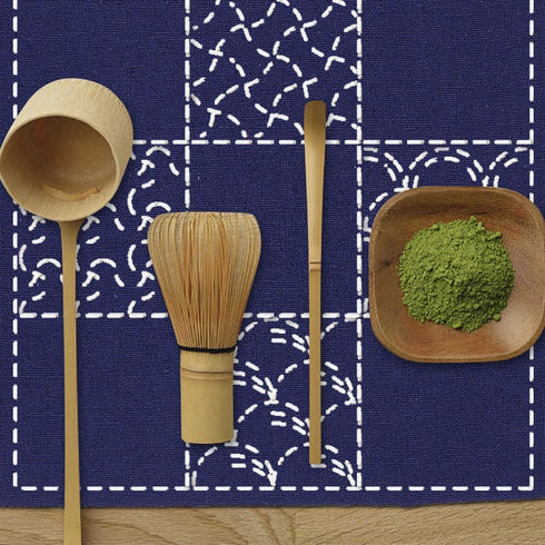 WEBEEDY DIY Sashiko Placemat Kit with Traditional Japanese Sashiko Pattern Template Fabric Embroidery Stitching Sashiko Table Mats with Instructio...