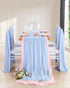 Blue Chiffon Table Runner 10Ft Long 27x120 Inches Romantic Wedding Linens Sheer Bridal Party Table Decorations...