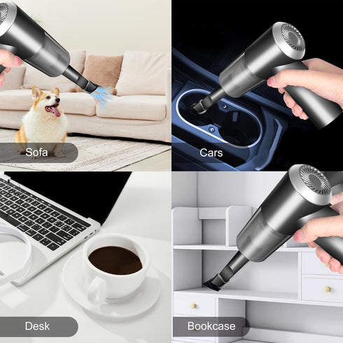 Handheld Car Vacuum Cleaner, Cordless Vacuum Cleaner, Mini Vacuum Cordless with LED Light, Portable Vacuum Cleaner for Home, Office and Car Cleani...