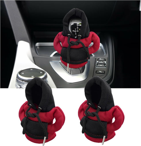2 PCS Car Shift Knob Hoodie, Funny Shirt Sweater Design Gear Shift Knob, Mini Hoodie Auto Shifter Stick Protector Cover, Universal Vehicle Interio...