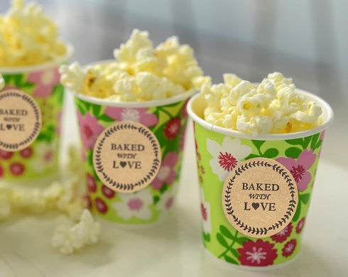 Baked with Love Stickers,Homemade/Handmade with Love Baking Labels for Bakeries,Weddings,Baby Showers (Brown, 1.5)...