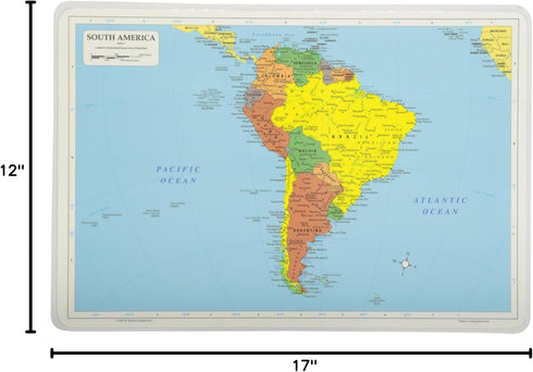 Painless Learning South America Map Placemat, 12 x 17 1/2 inches...