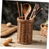 Imitation Rattan Chopstick Holder Rattan Silverware Utensil Drying Rack Silverware Dryer Rack Wicker Pencil Brush Cup Woven Utensil Holder Flatwar...
