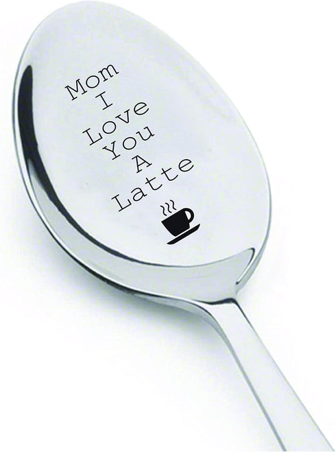Mom I love you a latte with "cup" sign engraved on spoon - gifts for mom - mom gifts - Birthday gifts - gifts for women - Mothers day gifts - gift...