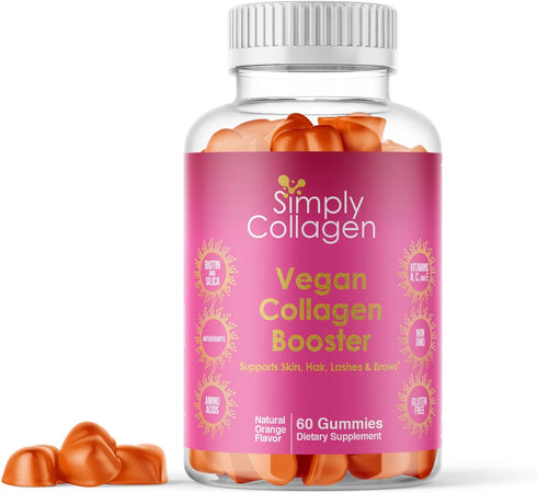 Simply Collagen® Vegan Collagen Booster Gummies for Women & Men - Promotes Youthful & Beautiful Skin, Hair, Nails & Lashes - Key Amino Acids & Ant...