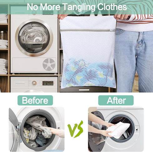 3-Pack Mesh Laundry Bags for Washing Machine - Ideal for Delicates, Lingerie, Bras, and Shoes - Resistant, Breathable, and Zippered Wash Bag for T...