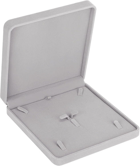 LETURE Velvet Jewelry Set Box, Velvet Gift Box for Bracelet Necklace Earring Ring (Grey)...