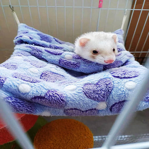Small Animal Hanging Hammock, Pet Hanging Nap Sack Sleep Bag Bed, Cage Hammock Beds for Ferret Guinea-Pig Sugar Glider Hamster Rat Mice Chinchilla...
