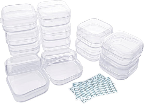 DUOFIRE Small Containers with Lids 12 Packs Plastic Box Clear Small Storage Containers Bead Organizer for Beads, Crafts, Jewelry, Small Items (1.3...