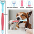 Dog & Cat Toothbrush Kit, 360º Pet Toothbrush, Food Grade Silicone Dog Finger Toothbrush, Dual Head Bristles Tooth Brush, Triple Head Dog Toothbru...