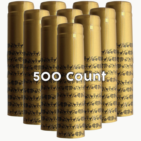 Gold With Black Grapes PVC Shrink Capsules-500 Count...