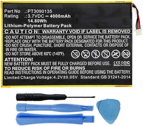 4000mAh PT3090135 Battery Replacement Compatible with RCA Galileo Pro 11.5" RCT6513W87, Viking Pro 10” RCT6303W87, RCT6303W87DK Tablet...