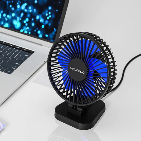 USB Fan, Small Desk Fan, 4 Inch Quiet Desktop Fan, USB Plug in, 3 Speeds, Personal Fan For Office,Home,Bedroom,Study,Powerful Airflow, 40°Tilting,...