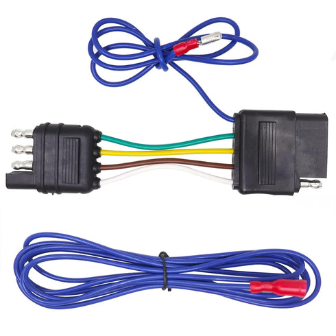 Trailer Adapter 4 Pole to 5 Pole Flat Wiring for Boat & Utility Trailers Vehicle End 4 Way to 5 Way Conversion...