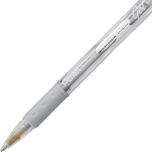 Pentel Sunburst Metallic Gel Pen, Medium Line, Permanent Gold and Silver Ink, 2 Pack (K908MBP2XZ)...