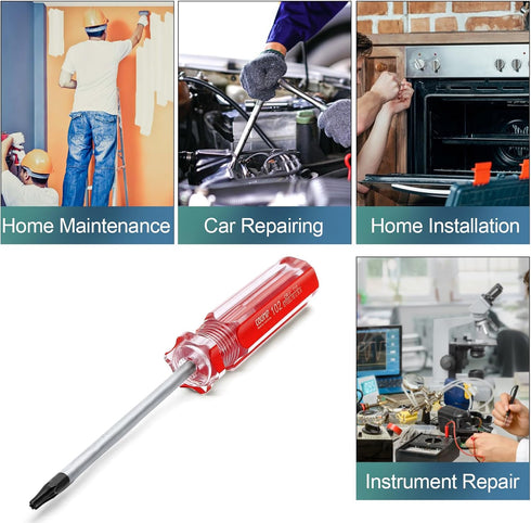 Luomorgo 1 Pc T10 Torx Screwdriver, T10 x 75mm Magnetic Tip Screwdriver with Insulated PVC Handle, Security Torx Screwdriver for Repairing Device,...