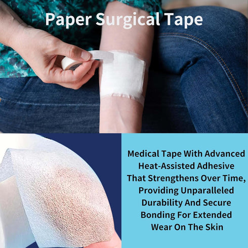 6 Rolls Paper Medical Tape 2" x 10yd, Hypoallergenic White Surgical Tape for Sensitive Skin, 3m Micropore Tape,Wound First Aid Tape,Gentle Adhesio...