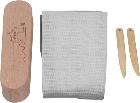 Professional Hardwood Tailors Clapper, Quilters Pressing and Seam Flattening Tool with Ironing Cloth for Creating Crisp Flat Seems Sewing Quilting...