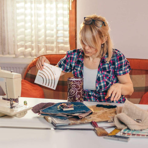 Comforter Quilting Ruler Acrylic Arcs and Fans Circle Cutter Quilter Ruler Tailor Ruler Patchwork Ruler Sewing Ruler for Fabric DIY Craft Scale Ru...