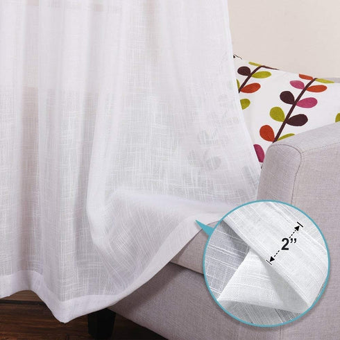 Cozynight White Sheer Tier Curtains 36 inch Length Linen Curtain Sheers Transparent Half Window Curtains Kitchen Tiers Bathroom Cafe Curtain Light...