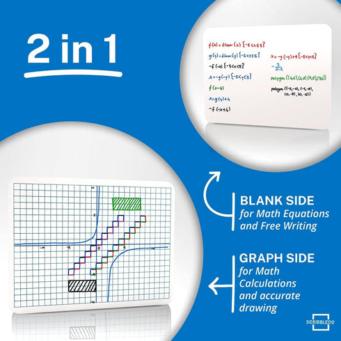 2 Pack Dry Erase XY Axis Lap Board 9”X12” | Interactive Learning Coordinate Grid Whiteboard (Double Sided)...