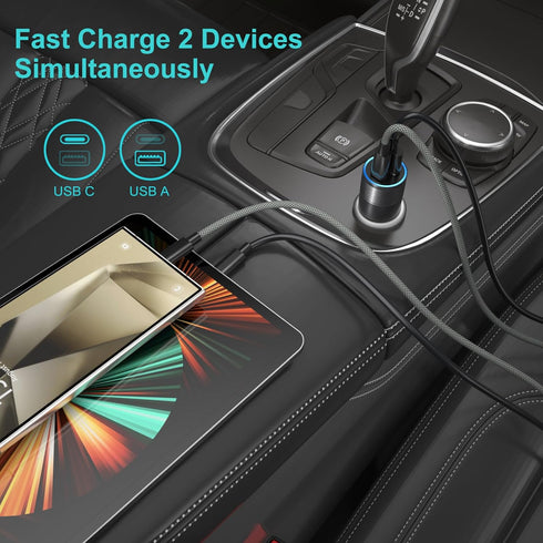 Car Charger Fast Charging Type C, Excgood Super Fast Charger Kit Set 25W USB C Wall Charger Adapter for Galaxy S24 Ultra S23 FE S22 S20 A54 A53 A1...