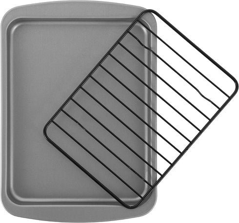 G & S Metal Products Company OvenStuff Toaster Oven Cookie Baking Pan with Nonstick Cooling Rack, 8.5'' x 6.5''...