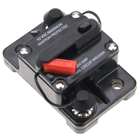 ZOOKOTO 200 Amp Circuit Breaker Fuse Holder 200A for Car Automotive Marine Boat Audio with Manual Reset, 12V- 42VDC, Waterproof...
