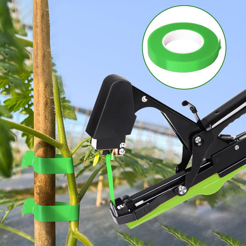 20 Rolls Green Plant Ribbon Binding Tape for Plant Tying Machine, PVC Tape Plant Ribbon Tape, Garden Tape Roll Plant Tape with 10000pcs Staples...