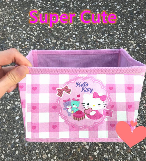 Kerr's Choice Cute Desk Box for Girls - Kawaii Storage Box, Foldable Baskets | Office Desk Room Decoration...