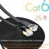 Cat 6 Ethernet Cable 25 FT Flat Internet Network Cables with Cable Clips Short Cat6 Ethernet Patch Cable with Snagless Rj45 Connectors Black Compu...