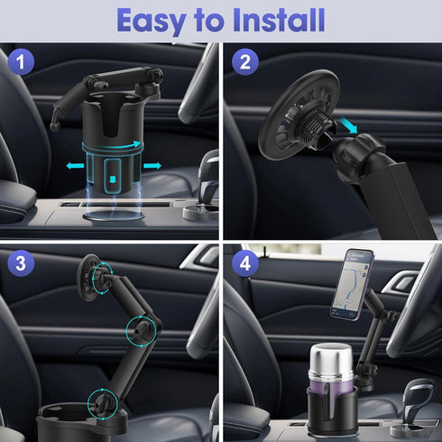 Cup Phone Holder for Magsafe Car Mount, Magnetic Cell Phone Holder Long Arm with 360°Rotation, Hands Free Magnet Phone Cradle Fit with iPhone 15 1...