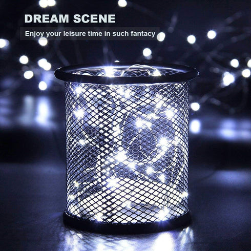 CYLAPEX Pack of 24 Cool White Fairy Lights String Battery Operated Fairy Lights, 3.3ft 20 LEDs Firefly Lights Silver Coated Copper Wire Lights for...