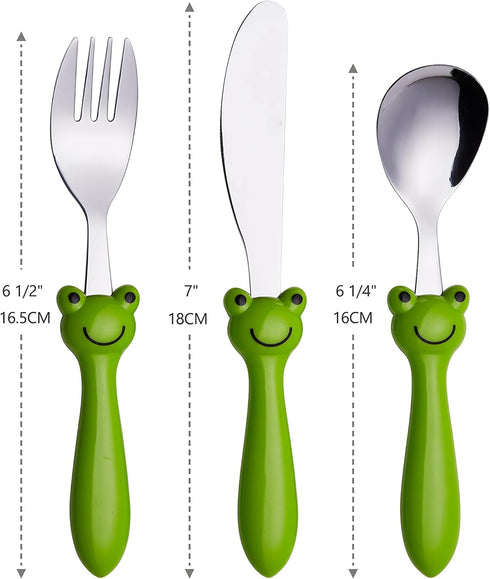 ANNOVA Kids Silverware 6 Pieces Set Children's Flatware - Stainless Steel Cutlery - 3 x Safe Forks, 3 x Dinner Spoons - Safe Toddler Utensils With...