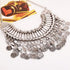 LUREME Boho Coin Statement Necklace for Women, Collar Choker Long Tassel Ethnic Gypsy Chunky Necklace (nl006294)...