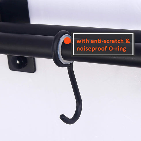 Dseap Pot Rack - Pots and Pans Hanging Rack Rail with 8 Hooks, Double Bars, Pot Hangers for Kitchen, Wall Mounted,Black...